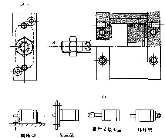 SMC MU椭圆形活塞省空间气缸